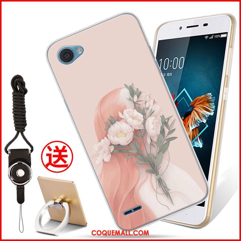 Étui Lg Q6 Dessin Animé Tendance Silicone, Coque Lg Q6 Fluide Doux Bleu