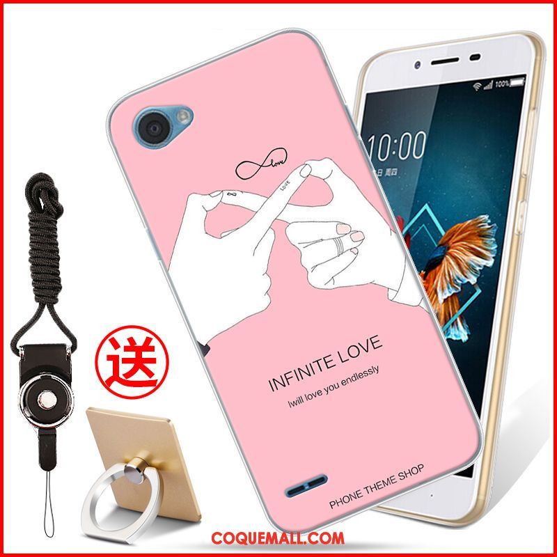 Étui Lg Q6 Dessin Animé Tendance Silicone, Coque Lg Q6 Fluide Doux Bleu