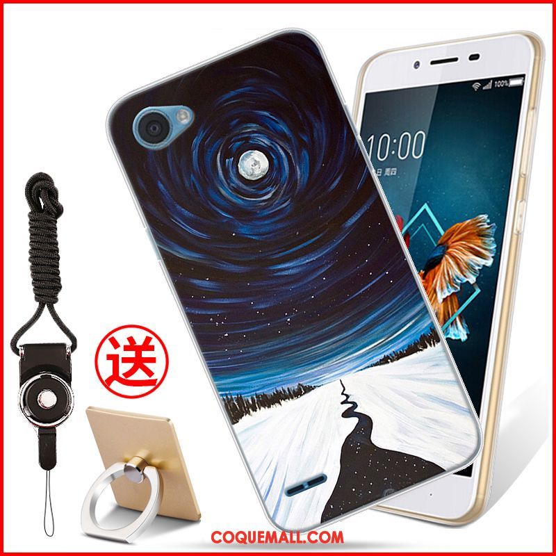 Étui Lg Q6 Dessin Animé Tendance Silicone, Coque Lg Q6 Fluide Doux Bleu