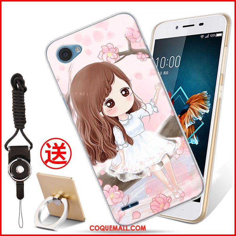 Étui Lg Q6 Dessin Animé Tendance Silicone, Coque Lg Q6 Fluide Doux Bleu