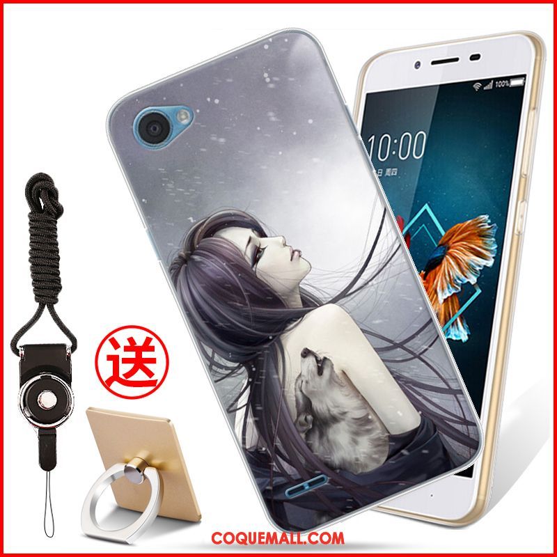 Étui Lg Q6 Dessin Animé Tendance Silicone, Coque Lg Q6 Fluide Doux Bleu