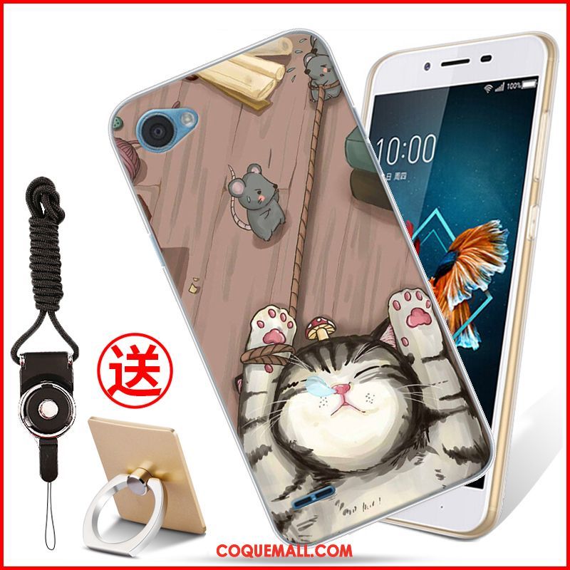 Étui Lg Q6 Dessin Animé Tendance Silicone, Coque Lg Q6 Fluide Doux Bleu