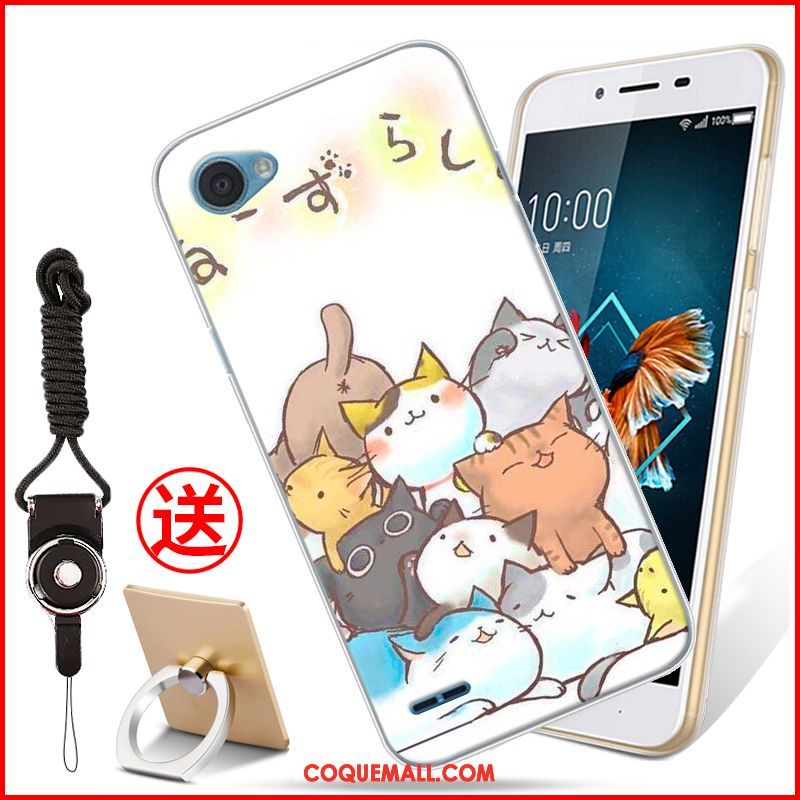 Étui Lg Q6 Dessin Animé Tendance Silicone, Coque Lg Q6 Fluide Doux Bleu