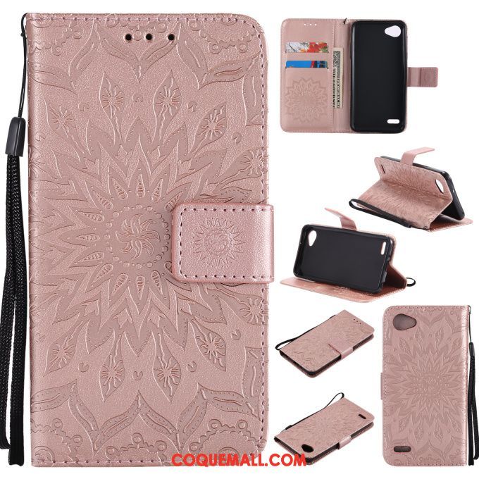 Étui Lg Q6 En Relief Carte Soleil, Coque Lg Q6 Fluide Doux Protection