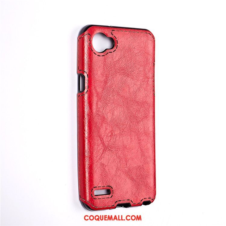 Étui Lg Q6 Protection Incassable Rouge, Coque Lg Q6 Téléphone Portable Cuir