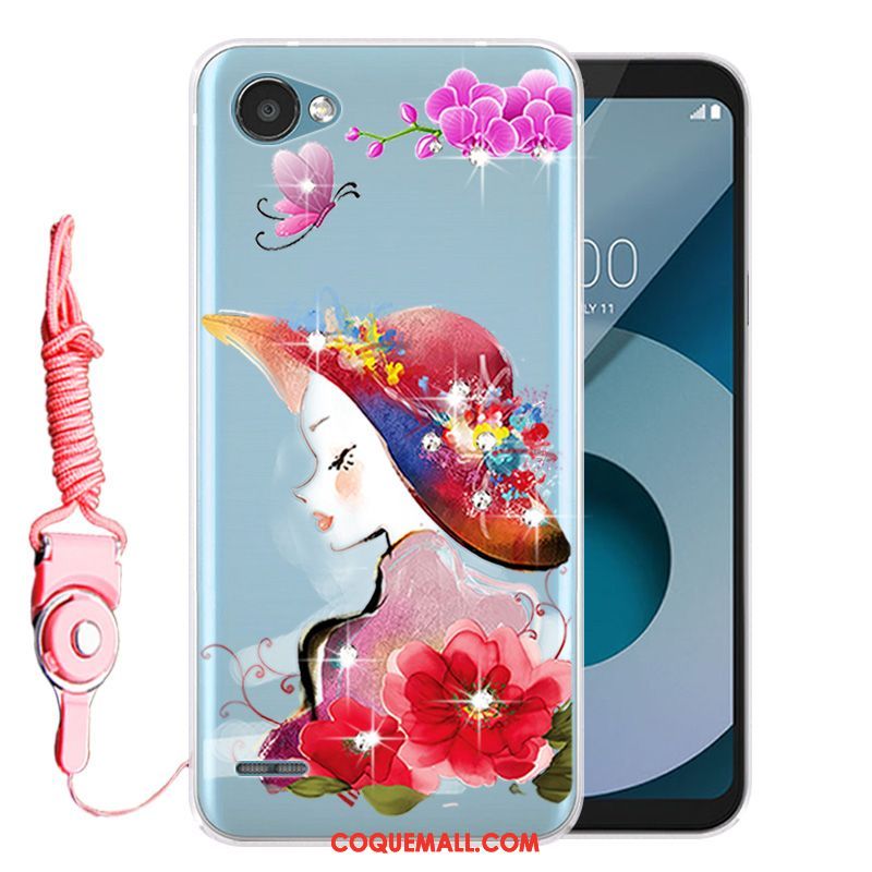 Étui Lg Q6 Protection Rose Téléphone Portable, Coque Lg Q6 Fluide Doux Silicone