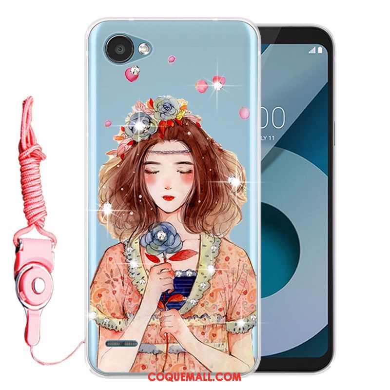 Étui Lg Q6 Protection Rose Téléphone Portable, Coque Lg Q6 Fluide Doux Silicone