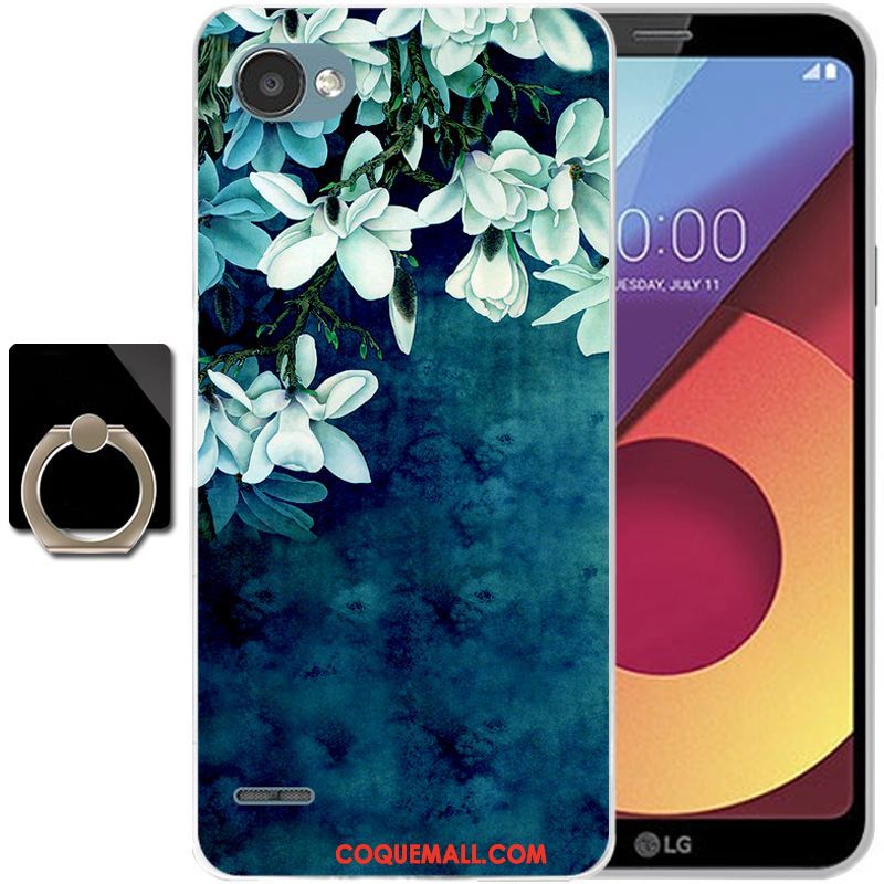 Étui Lg Q6 Rose Art Protection, Coque Lg Q6 Silicone Dessin Animé