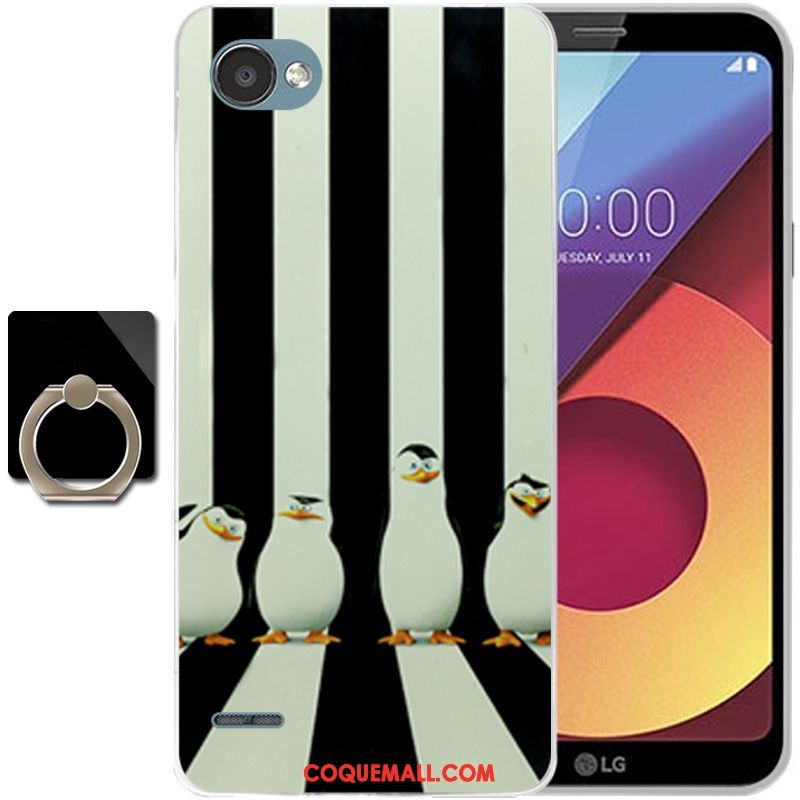 Étui Lg Q6 Rose Art Protection, Coque Lg Q6 Silicone Dessin Animé