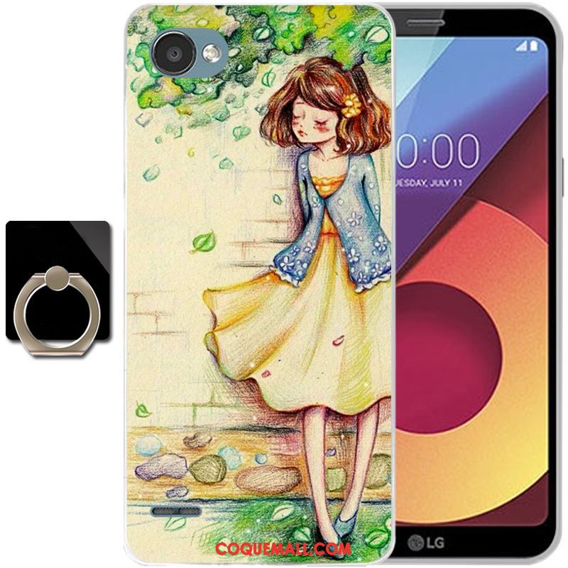 Étui Lg Q6 Rose Art Protection, Coque Lg Q6 Silicone Dessin Animé