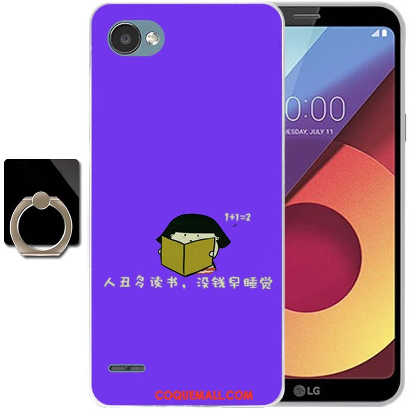 Étui Lg Q6 Rose Art Protection, Coque Lg Q6 Silicone Dessin Animé