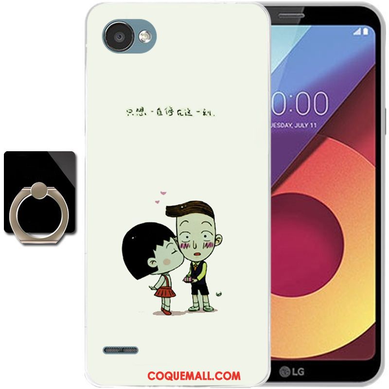 Étui Lg Q6 Rose Art Protection, Coque Lg Q6 Silicone Dessin Animé