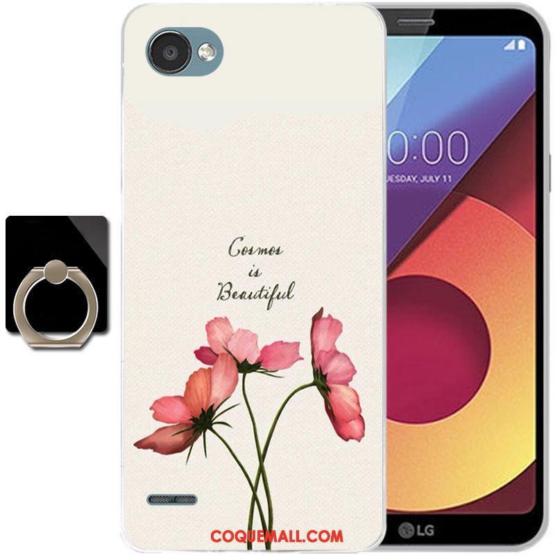 Étui Lg Q6 Rose Art Protection, Coque Lg Q6 Silicone Dessin Animé