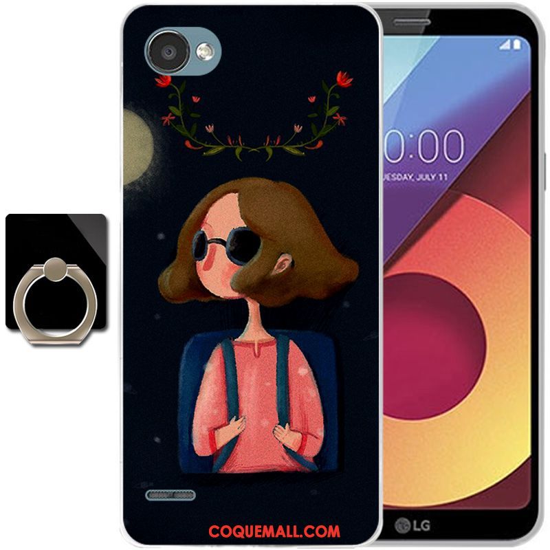 Étui Lg Q6 Rose Art Protection, Coque Lg Q6 Silicone Dessin Animé