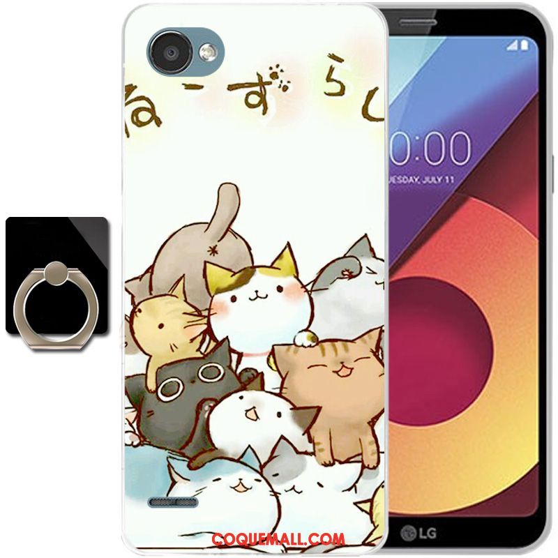 Étui Lg Q6 Rose Art Protection, Coque Lg Q6 Silicone Dessin Animé