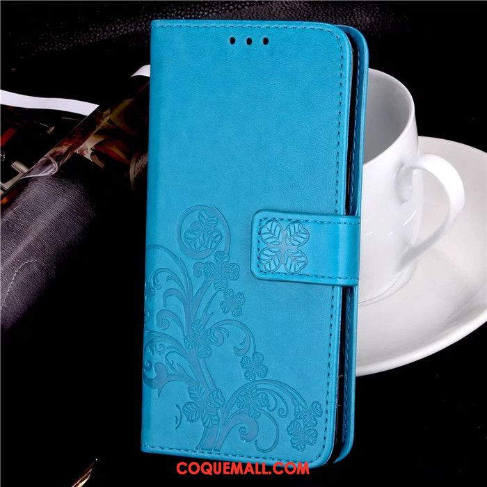 Étui Lg Q6 Support Protection Téléphone Portable, Coque Lg Q6 Étui En Cuir Bleu