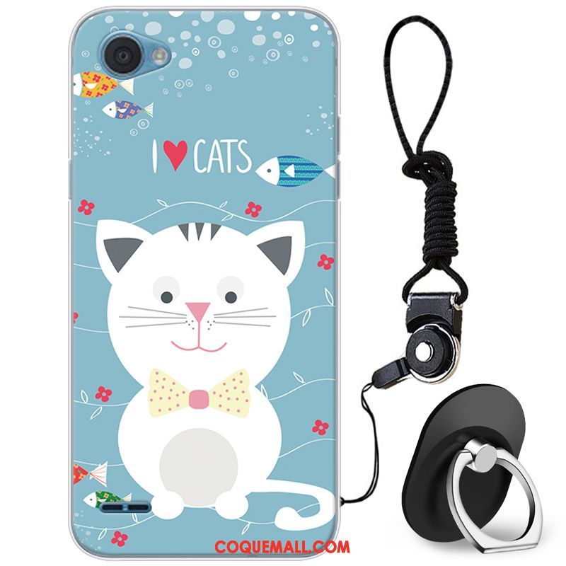 Étui Lg Q6 Tout Compris Dessin Animé Bleu, Coque Lg Q6 Charmant Téléphone Portable