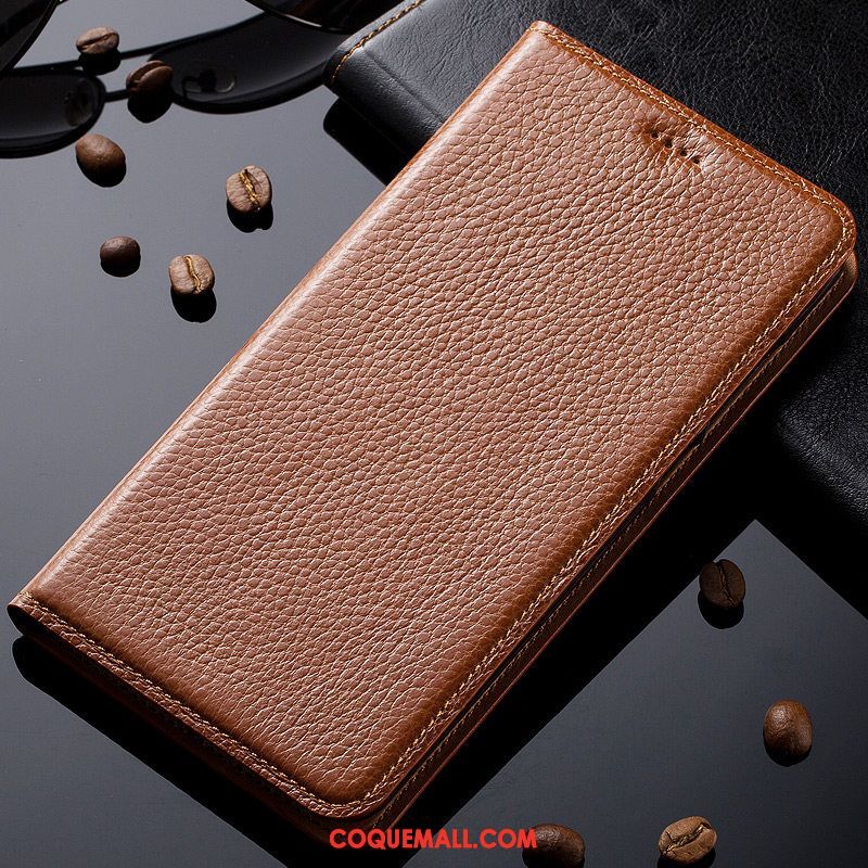 Étui Lg Q7 Europe Cuir Véritable Protection, Coque Lg Q7 Étui En Cuir Tout Compris Braun