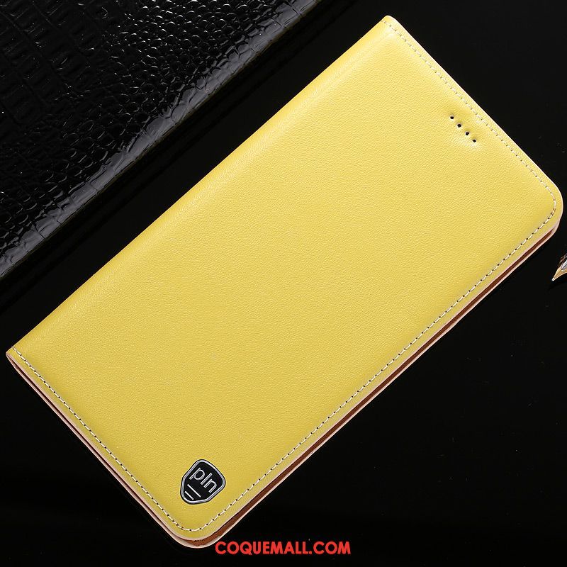 Étui Lg Q7 Modèle Fleurie Jaune Tout Compris, Coque Lg Q7 Europe Étui En Cuir Beige