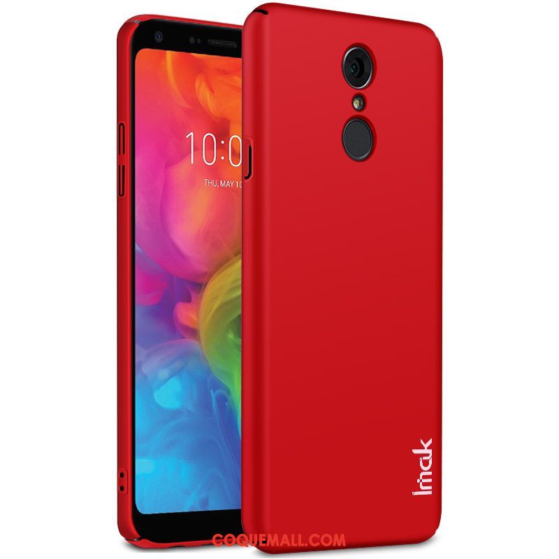 Étui Lg Q7 Rouge Délavé En Daim Difficile, Coque Lg Q7 Téléphone Portable Protection