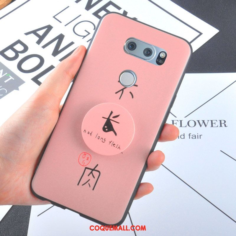 Étui Lg V30 Créatif Téléphone Portable Rose, Coque Lg V30 Personnalité Fluide Doux