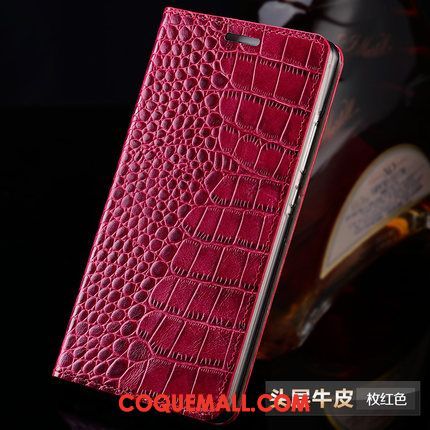 Étui Lg V30 Cuir Pure Téléphone Portable, Coque Lg V30 Business Rouge