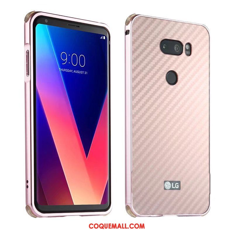 Étui Lg V30 Délavé En Daim Noir Incassable, Coque Lg V30 Métal Téléphone Portable