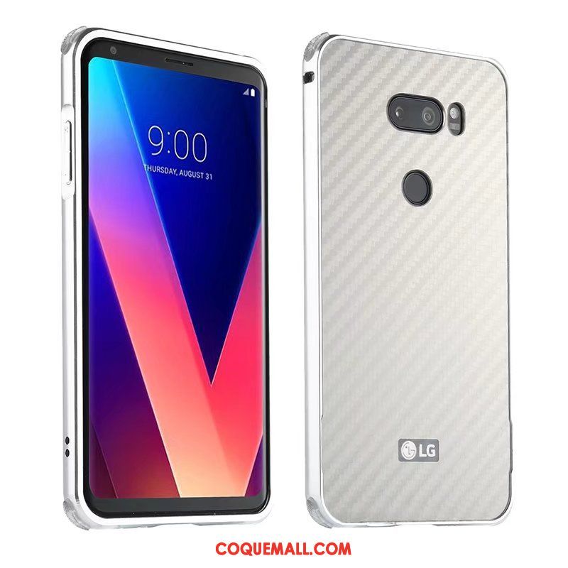 Étui Lg V30 Délavé En Daim Noir Incassable, Coque Lg V30 Métal Téléphone Portable