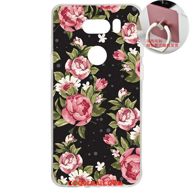 Étui Lg V30 Fleur Rose Marque De Tendance, Coque Lg V30 Silicone Téléphone Portable