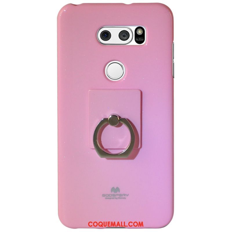 Étui Lg V30 Fluide Doux Rouge Transparent, Coque Lg V30 Téléphone Portable Tout Compris