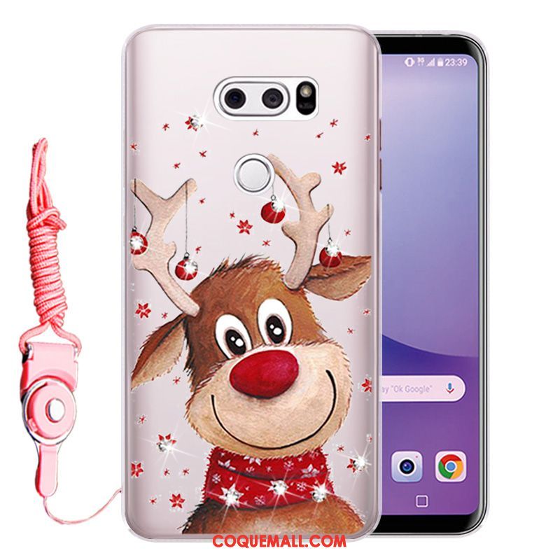 Étui Lg V30 Incassable Fluide Doux Strass, Coque Lg V30 Téléphone Portable Or