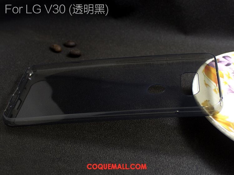 Étui Lg V30 Incassable Tout Compris Téléphone Portable, Coque Lg V30 Fluide Doux Noir