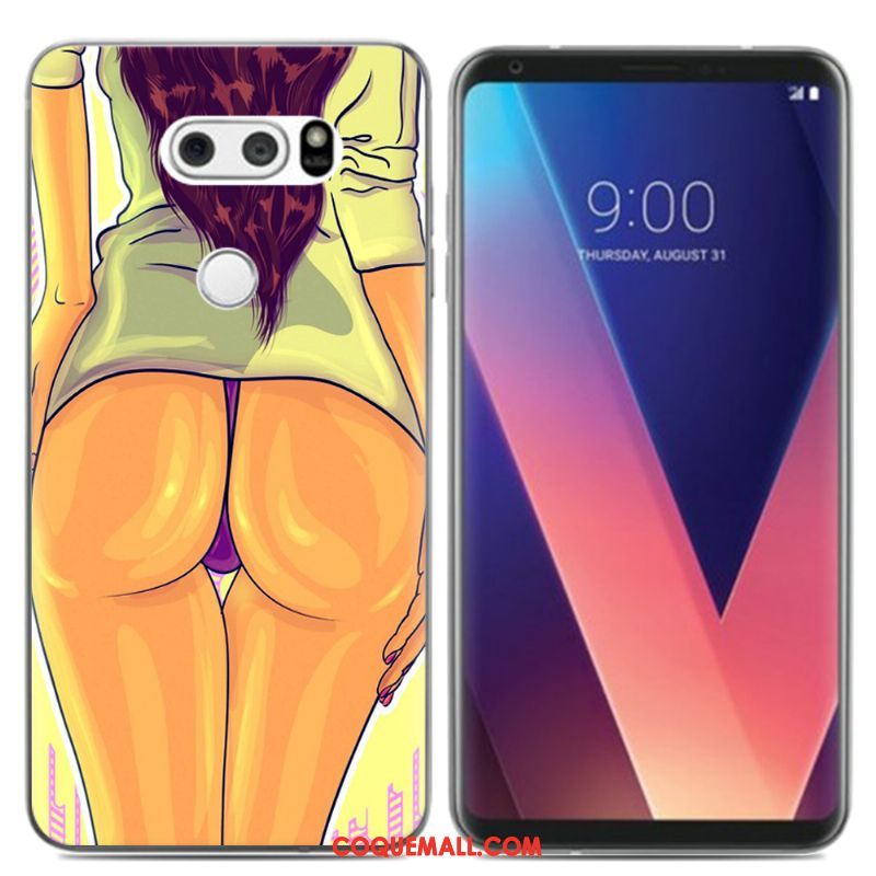 Étui Lg V30 Peinture À L'huile Téléphone Portable Créatif, Coque Lg V30 Petit Frais