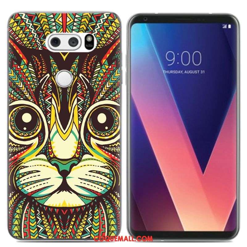 Étui Lg V30 Peinture À L'huile Téléphone Portable Créatif, Coque Lg V30 Petit Frais