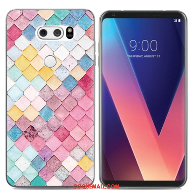 Étui Lg V30 Peinture À L'huile Téléphone Portable Créatif, Coque Lg V30 Petit Frais