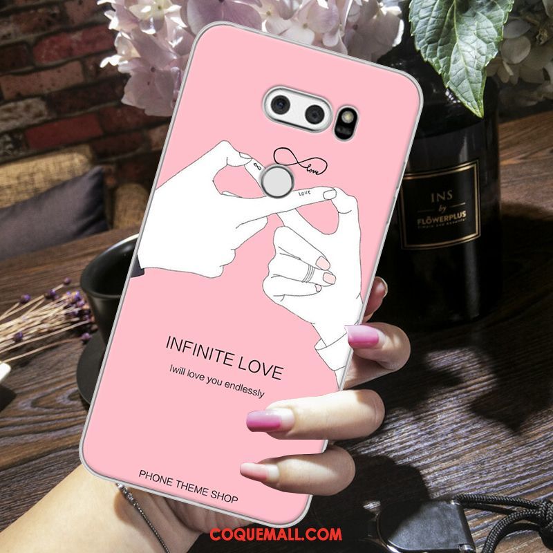 Étui Lg V30 Silicone Incassable Téléphone Portable, Coque Lg V30 Rose Protection