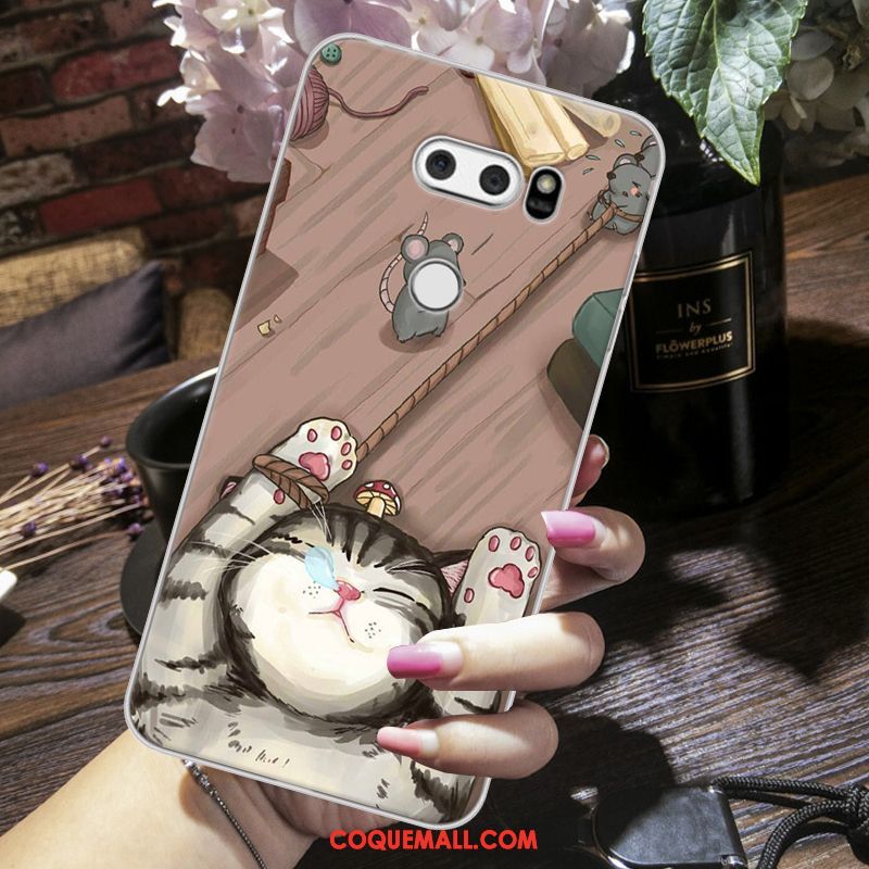 Étui Lg V30 Silicone Incassable Téléphone Portable, Coque Lg V30 Rose Protection