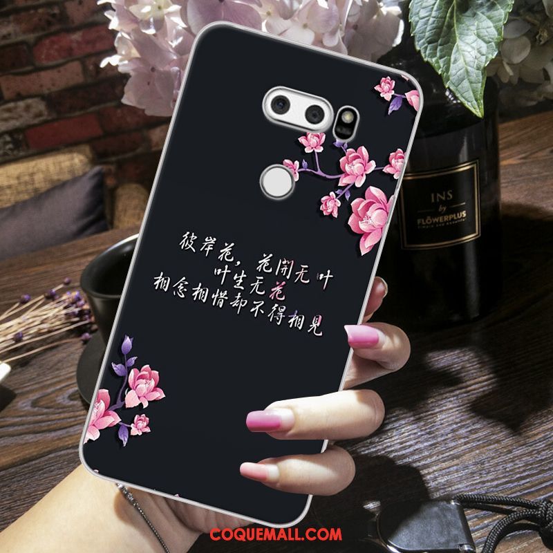 Étui Lg V30 Tout Compris Dessin Animé Protection, Coque Lg V30 Gris Fluide Doux