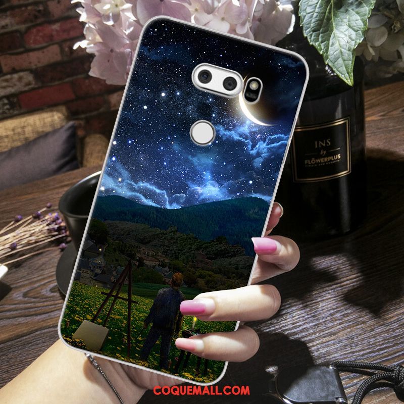 Étui Lg V30 Tout Compris Dessin Animé Protection, Coque Lg V30 Gris Fluide Doux