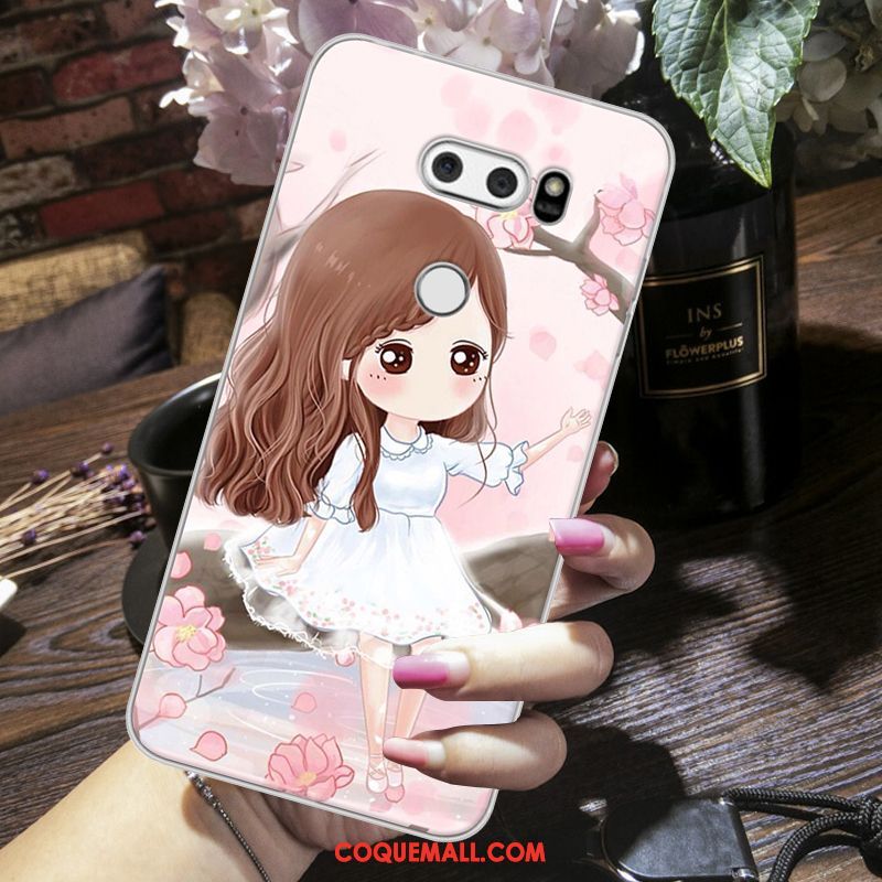 Étui Lg V30 Tout Compris Dessin Animé Protection, Coque Lg V30 Gris Fluide Doux