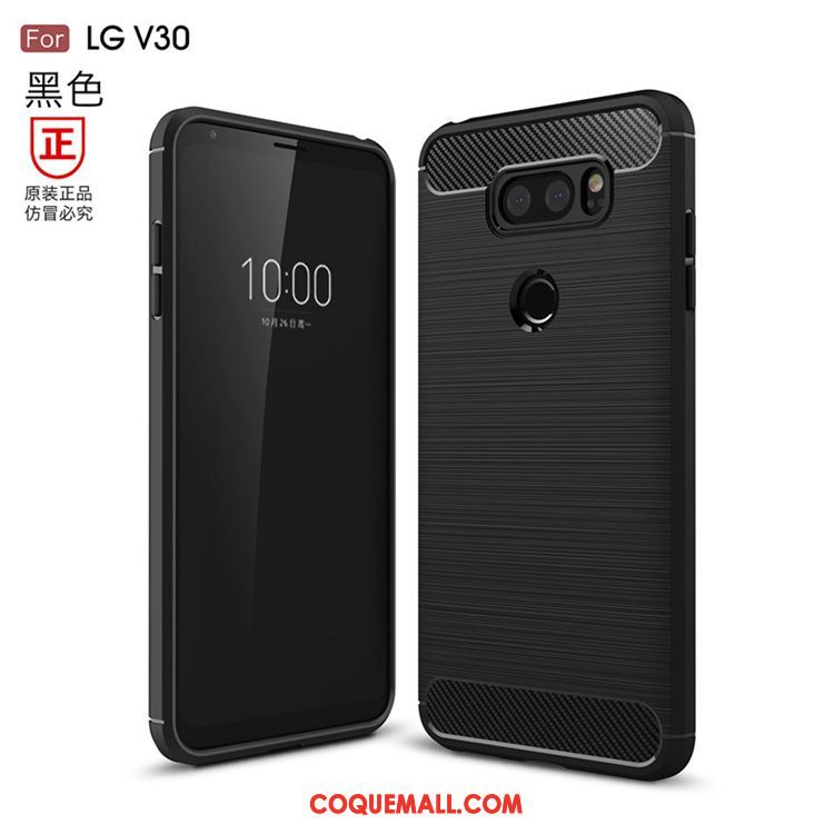 Étui Lg V30 Téléphone Portable Business Modèle Fleurie, Coque Lg V30 Noir Fluide Doux