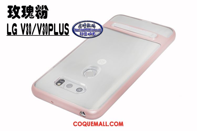 Étui Lg V30 Téléphone Portable Rose Rouge, Coque Lg V30 Silicone Transparent