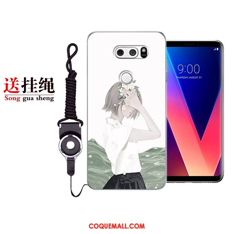 Étui Lg V30 Téléphone Portable Tout Compris Protection, Coque Lg V30 Blanc Silicone