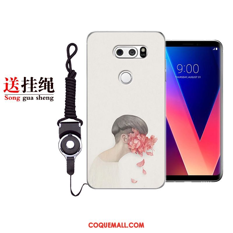 Étui Lg V30 Téléphone Portable Tout Compris Protection, Coque Lg V30 Blanc Silicone