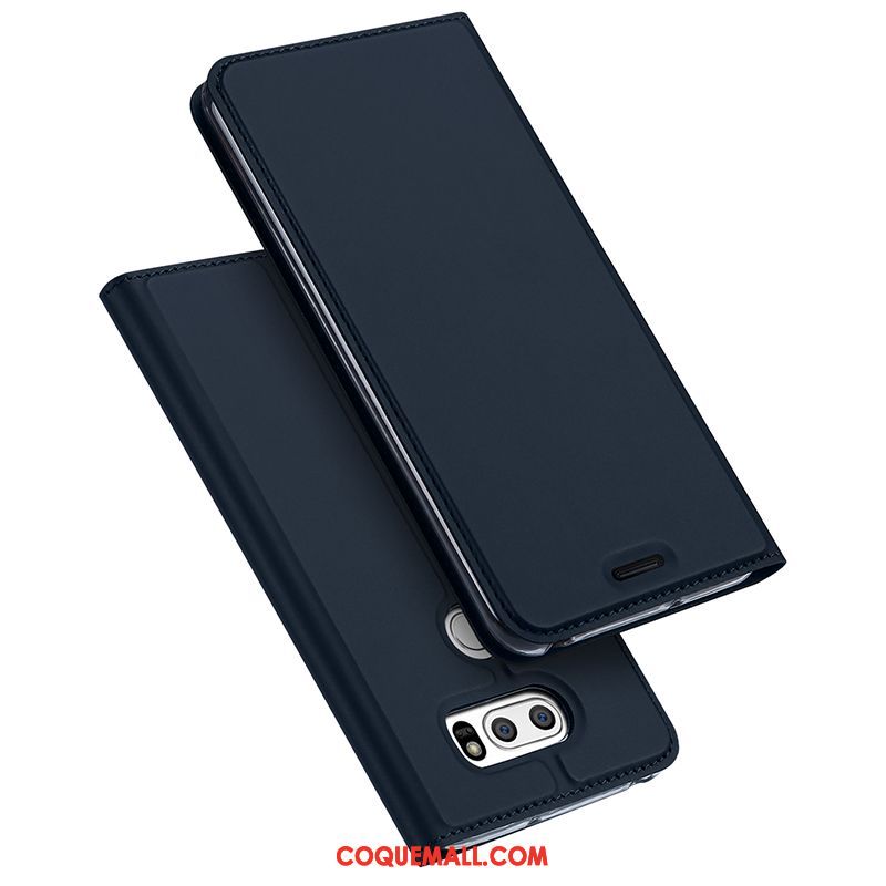 Étui Lg V30 Étui En Cuir Protection Téléphone Portable, Coque Lg V30 Or Incassable