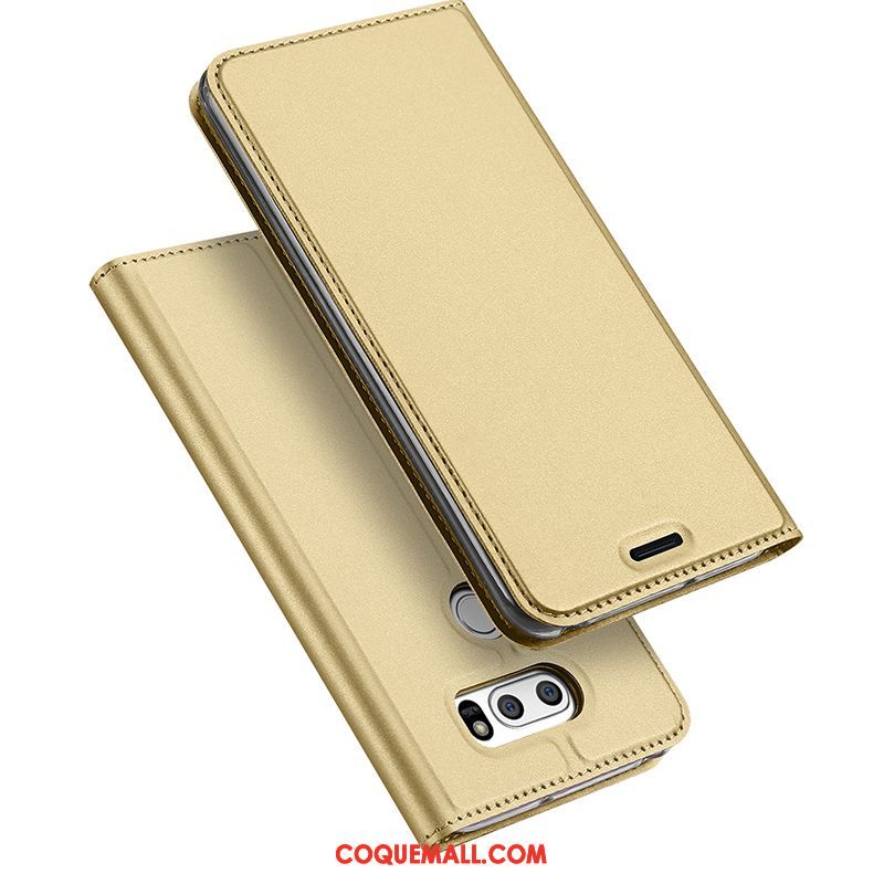 Étui Lg V30 Étui En Cuir Protection Téléphone Portable, Coque Lg V30 Or Incassable