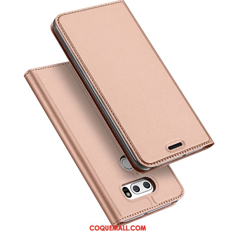 Étui Lg V30 Étui En Cuir Protection Téléphone Portable, Coque Lg V30 Or Incassable