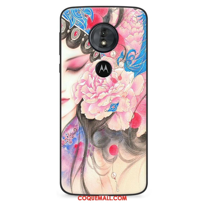 Étui Moto E5 Fluide Doux Protection Personnalité, Coque Moto E5 Téléphone Portable Rose