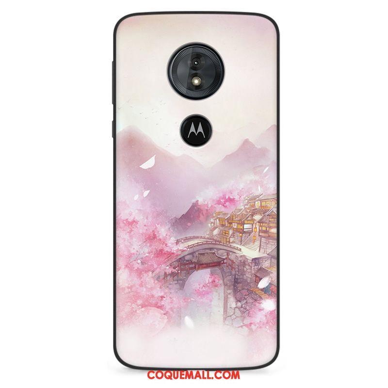 Étui Moto E5 Fluide Doux Protection Personnalité, Coque Moto E5 Téléphone Portable Rose