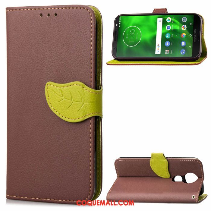 Étui Moto E5 Ornements Suspendus Protection Étui En Cuir, Coque Moto E5 Téléphone Portable Incassable Braun